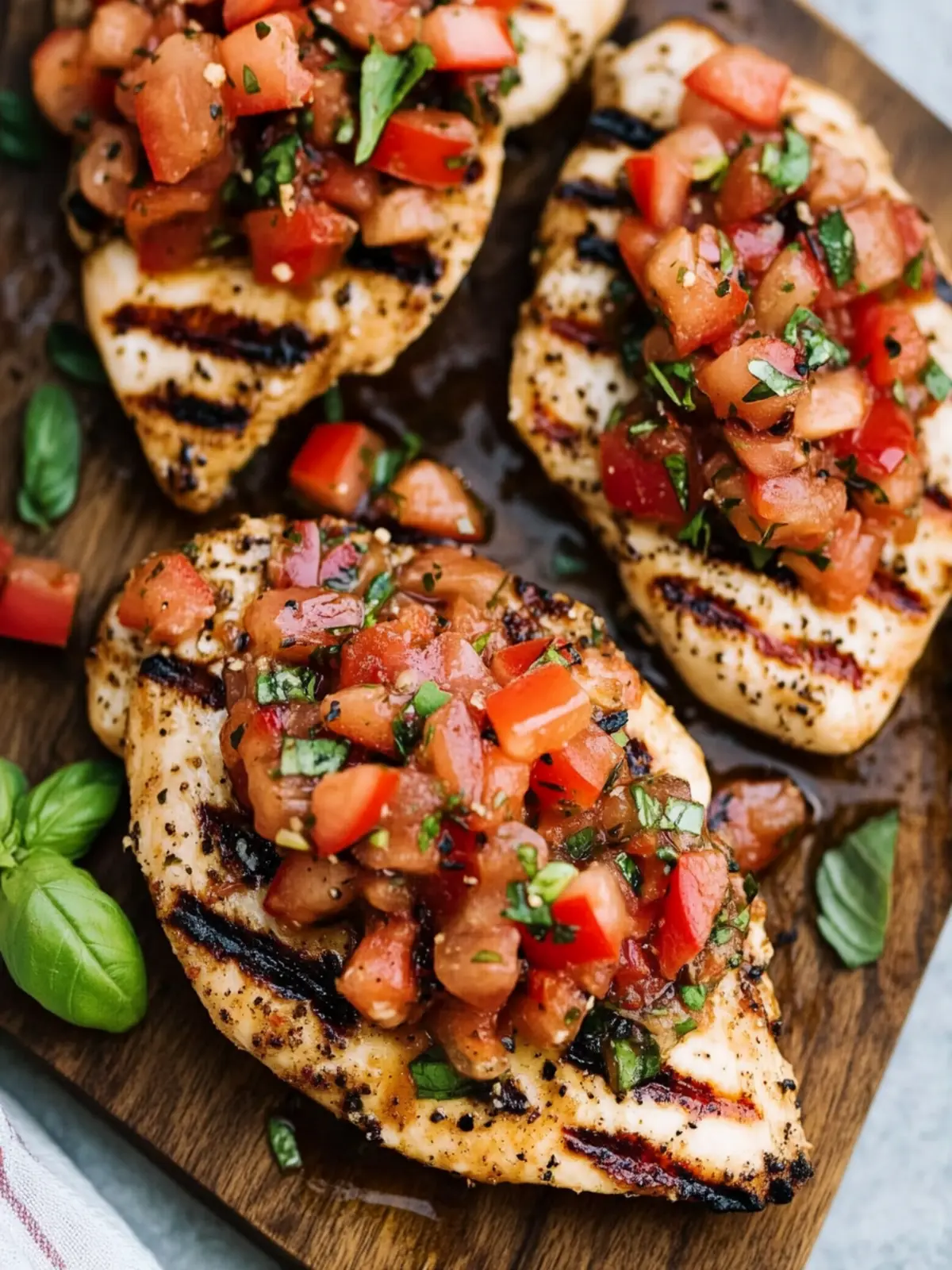 Easy Bruschetta Chicken (Grilled or Baked)
