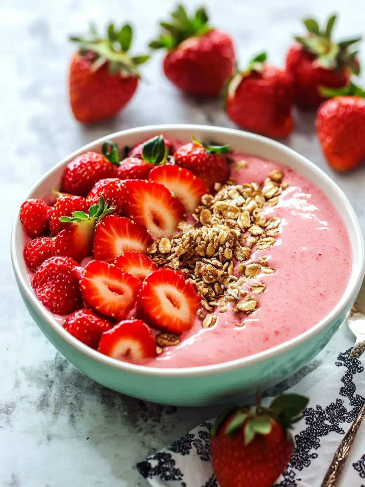 Delicious Strawberry Smoothie Bowl for a Healthy Morning Boost 2 Strawberry Smoothie Bowl
